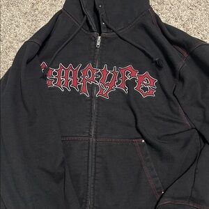 Empyre Black Hoodie with Red Detailing